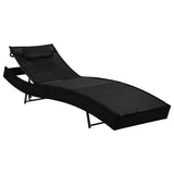 vidaXL Ligbed met kussen poly rattan bruin