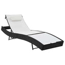vidaXL Ligbed met kussen poly rattan bruin