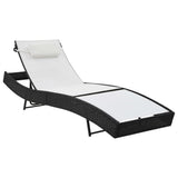 vidaXL Ligbed met kussen poly rattan bruin