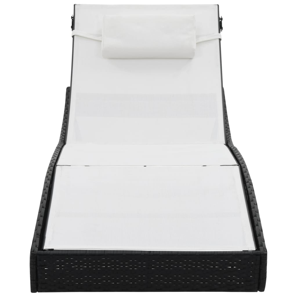vidaXL Ligbed met kussen poly rattan bruin
