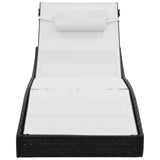 vidaXL Ligbed met kussen poly rattan bruin