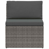 vidaXL Loungeset met kussens 4-delig poly rattan grijs