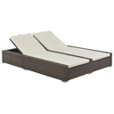 vidaXL Tweepersoons ligbed gris en poly rotin