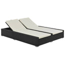 vidaXL Tweepersoons ligbed gris en poly rotin