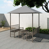 vidaXL Tuinpaviljoen met tafel en bankjes 180 g/m² 2,5x1,5x2,4 m taupe