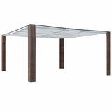 vidaXL Gazebo with Roof 300x300x220 cm Poly Rattan Brown and Cream