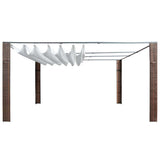 vidaXL Gazebo with Roof 300x300x220 cm Poly Rattan Brown and Cream