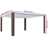 vidaXL Gazebo with Roof 300x300x220 cm Poly Rattan Brown and Cream