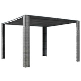 vidaXL Gazebo with Roof 300x300x220 cm Poly Rattan Brown and Cream