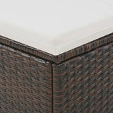vidaXL Ligbed 2-persoons met luifel poly rattan bruin