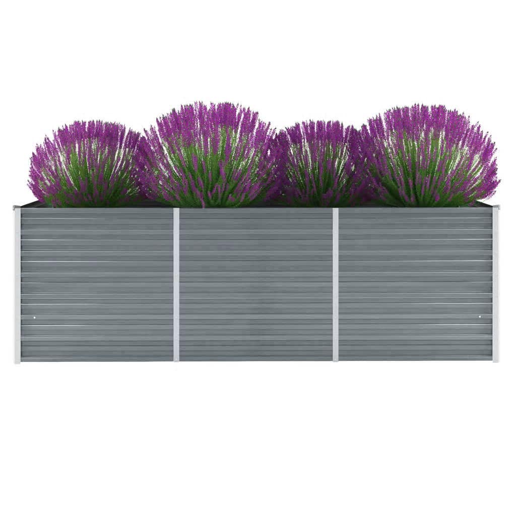 vidaXL Plantenbak verhoogd 160x80x77 cm gegalvaniseerd staal grijs
