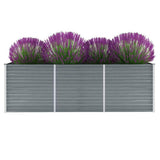vidaXL Plantenbak verhoogd 160x80x77 cm gegalvaniseerd staal grijs