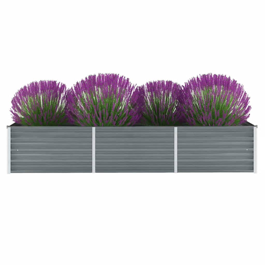 vidaXL Plantenbak verhoogd 160x80x77 cm gegalvaniseerd staal grijs