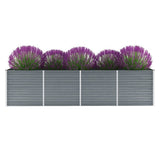 vidaXL Plantenbak verhoogd 160x80x77 cm gegalvaniseerd staal grijs