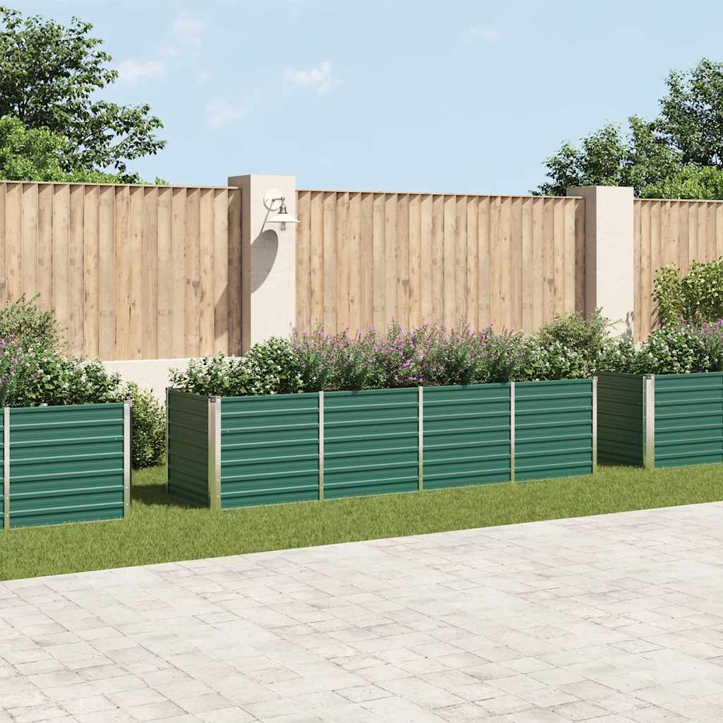 vidaXL Plantenbak verhoogd 240x80x77 cm gegalvaniseerd staal groen