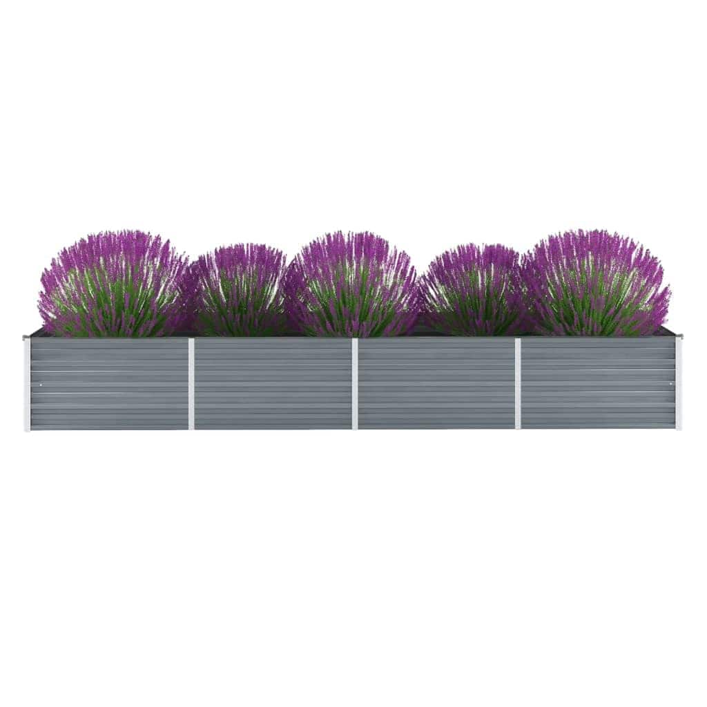 vidaXL Plantenbak verhoogd 160x80x77 cm gegalvaniseerd staal grijs