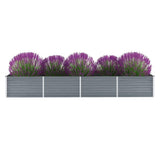 vidaXL Plantenbak verhoogd 160x80x77 cm gegalvaniseerd staal grijs