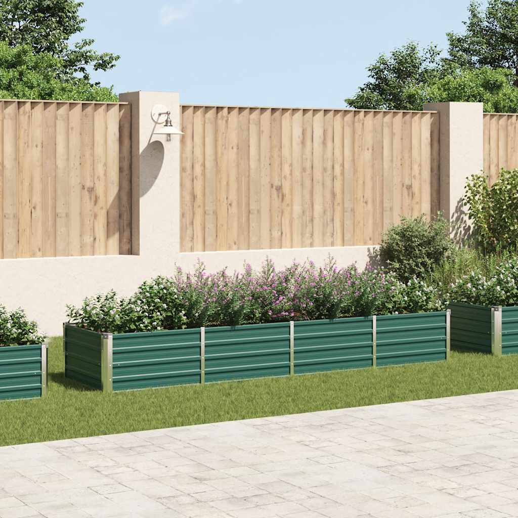 vidaXL Plantenbak verhoogd 240x80x77 cm gegalvaniseerd staal groen