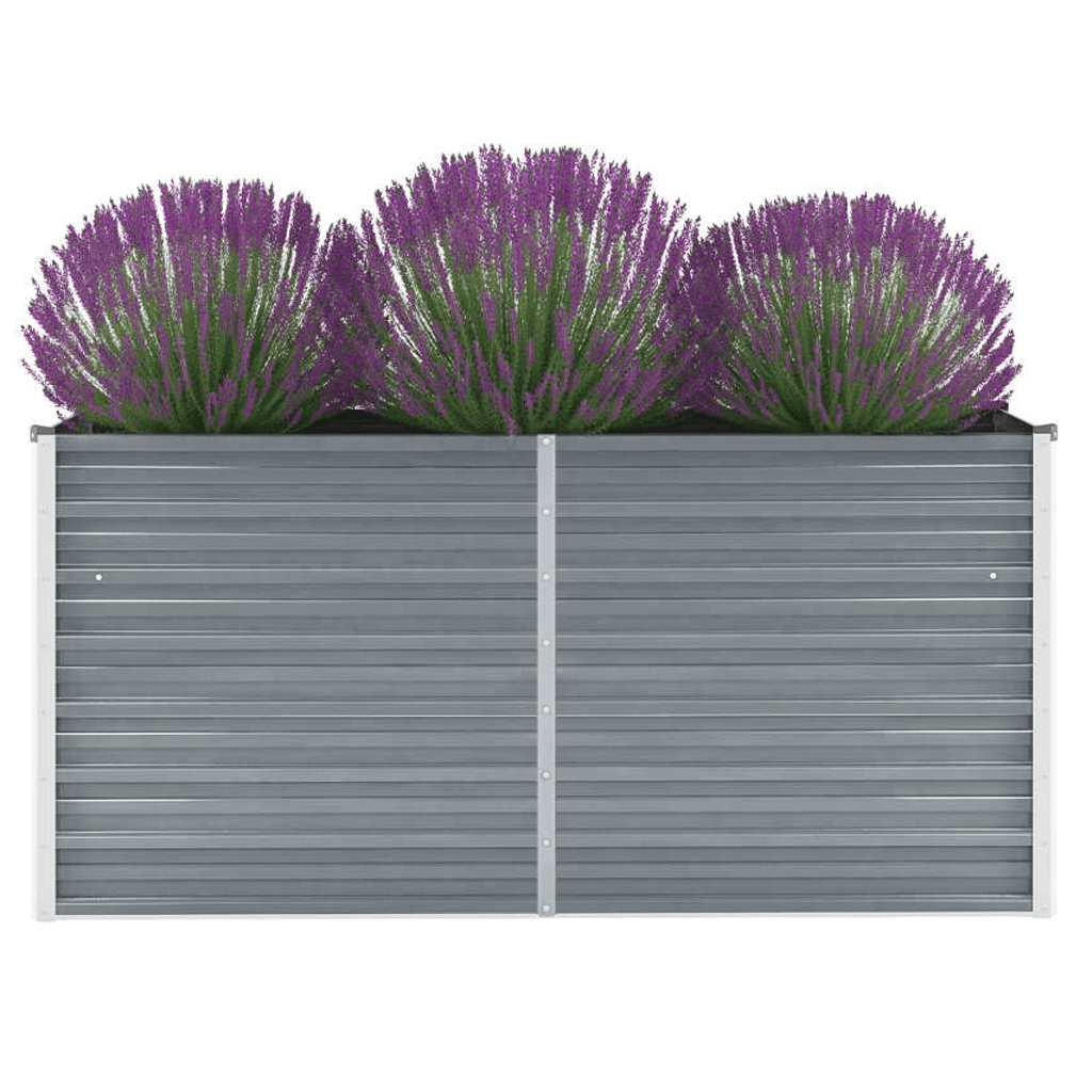 vidaXL Plantenbak verhoogd 160x80x77 cm gegalvaniseerd staal grijs