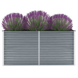 vidaXL Plantenbak verhoogd 160x80x77 cm gegalvaniseerd staal grijs