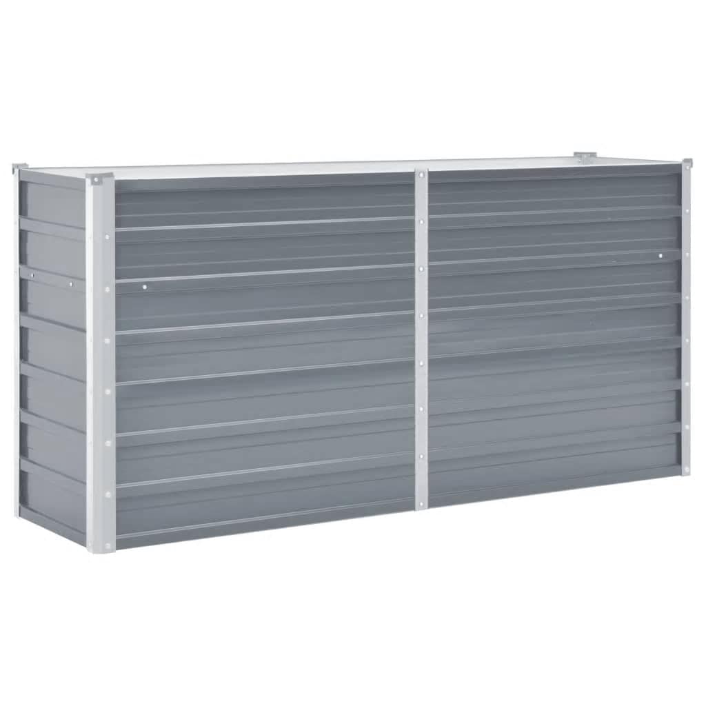 vidaXL Plantenbak verhoogd 160x80x77 cm gegalvaniseerd staal grijs