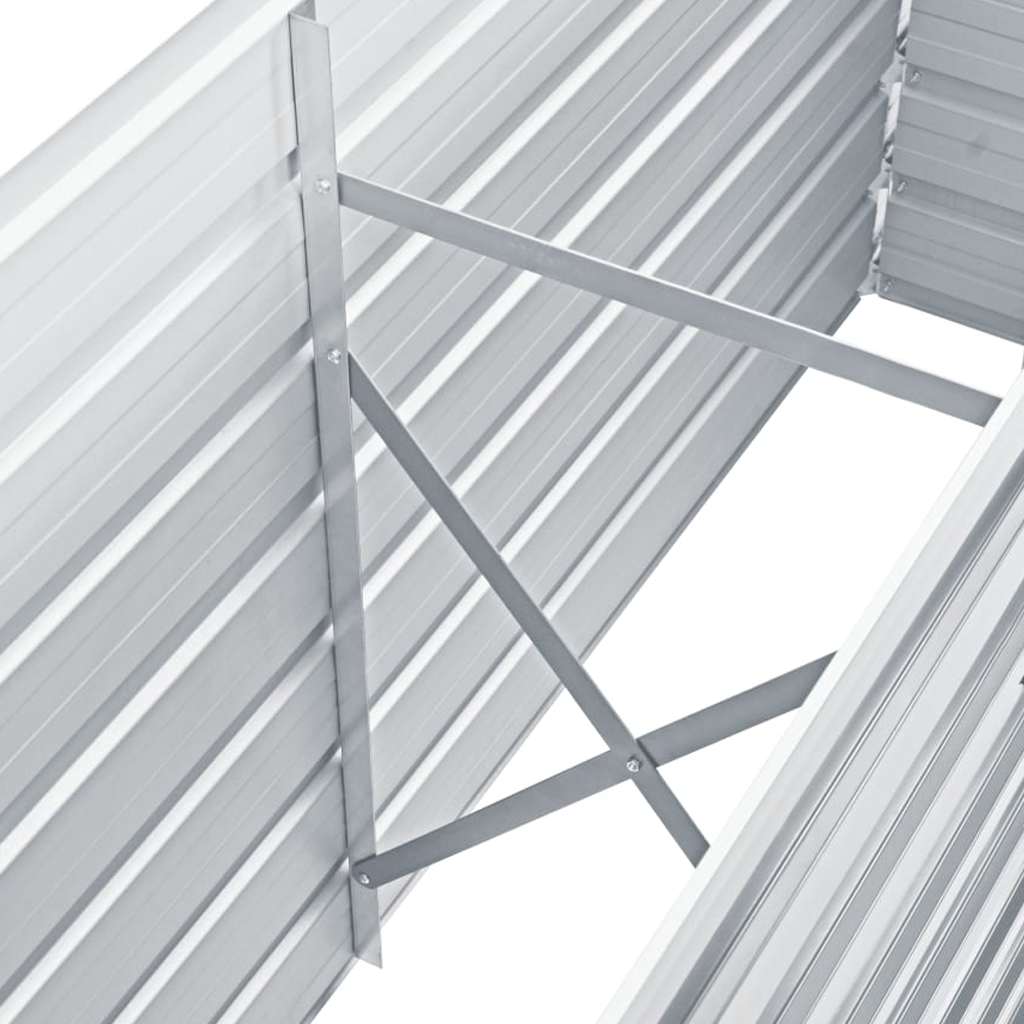 vidaXL Plantenbak verhoogd 160x80x77 cm gegalvaniseerd staal grijs