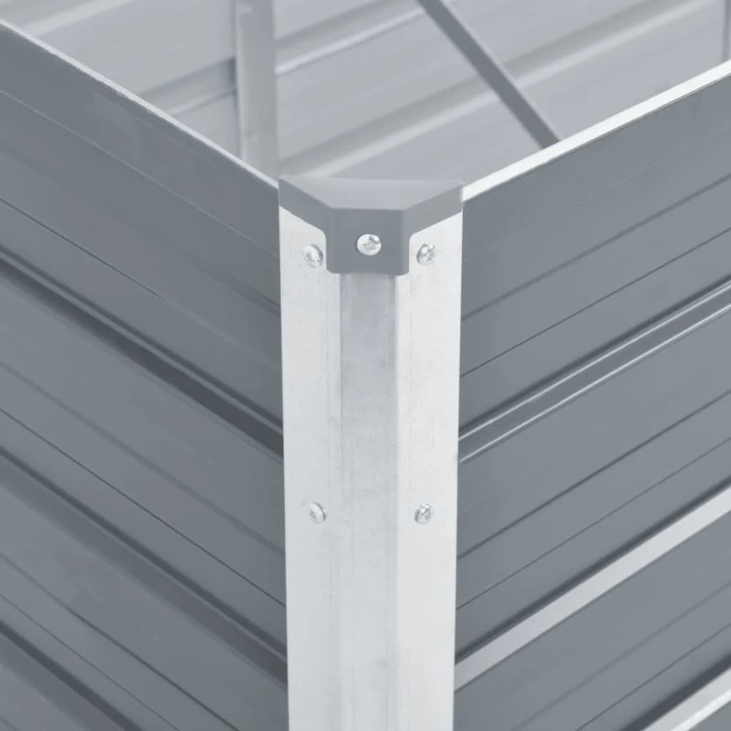 vidaXL Plantenbak verhoogd 160x80x77 cm gegalvaniseerd staal grijs