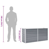 vidaXL Plantenbak verhoogd 160x80x77 cm gegalvaniseerd staal grijs