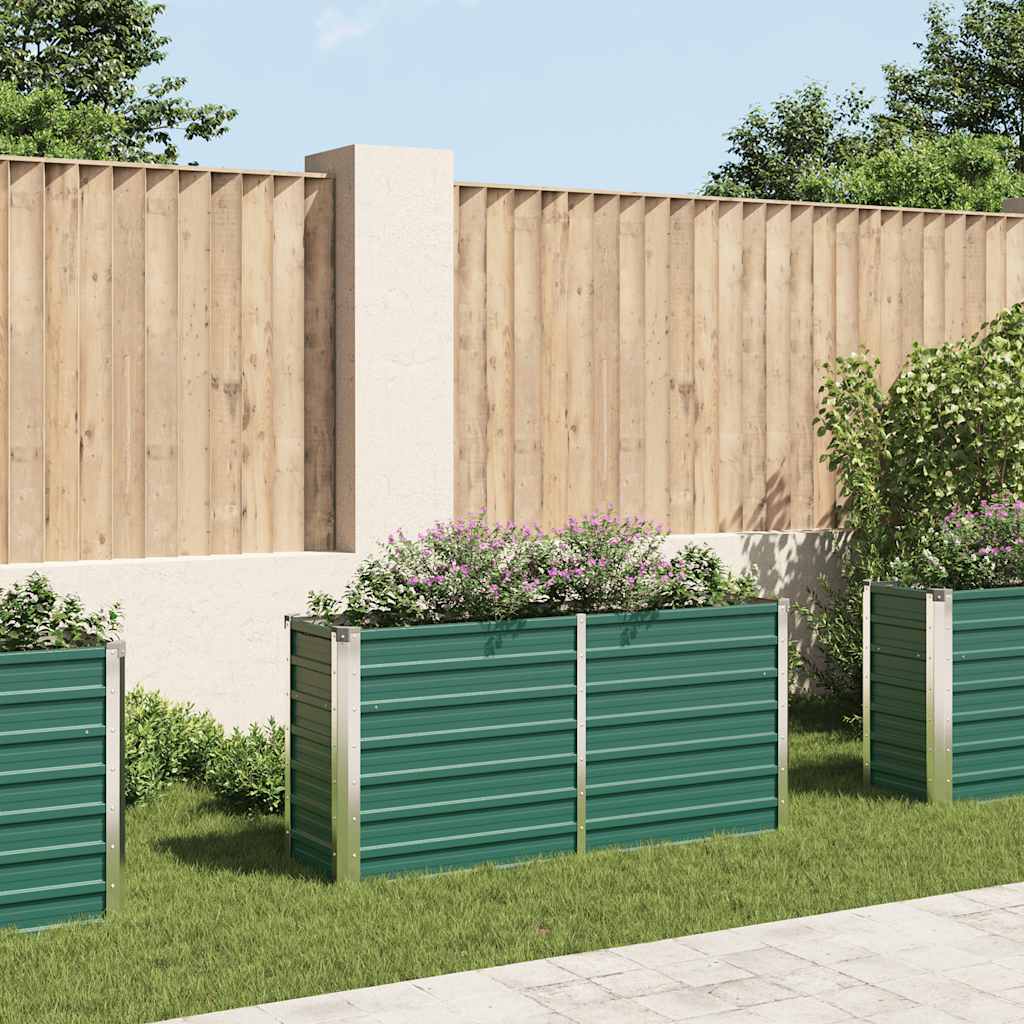 vidaXL Plantenbak verhoogd 240x80x77 cm gegalvaniseerd staal groen