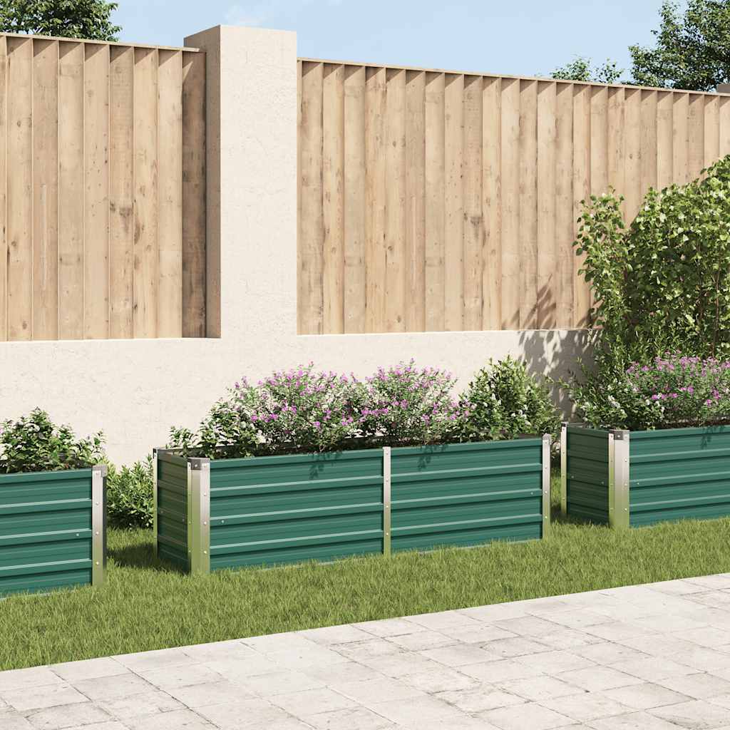 vidaXL Plantenbak verhoogd 240x80x77 cm gegalvaniseerd staal groen