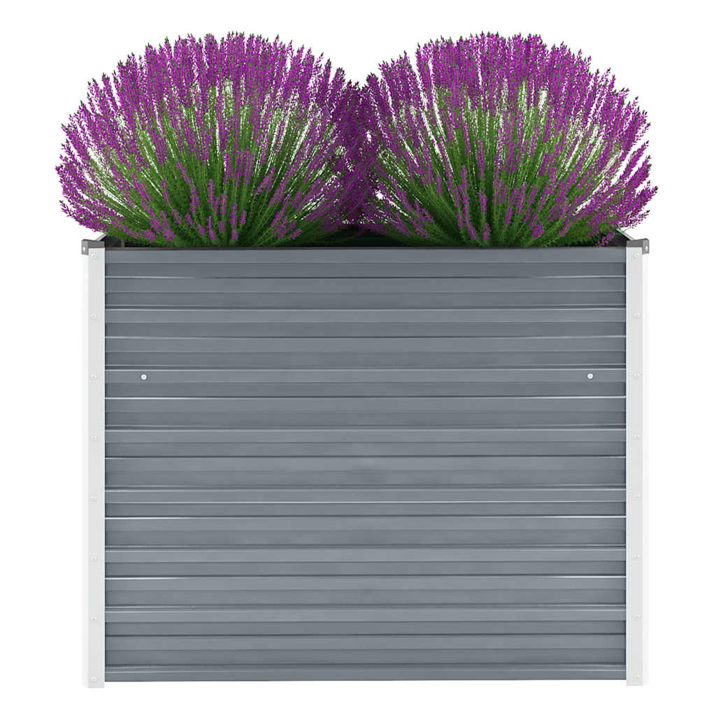vidaXL Plantenbak verhoogd 160x80x77 cm gegalvaniseerd staal grijs