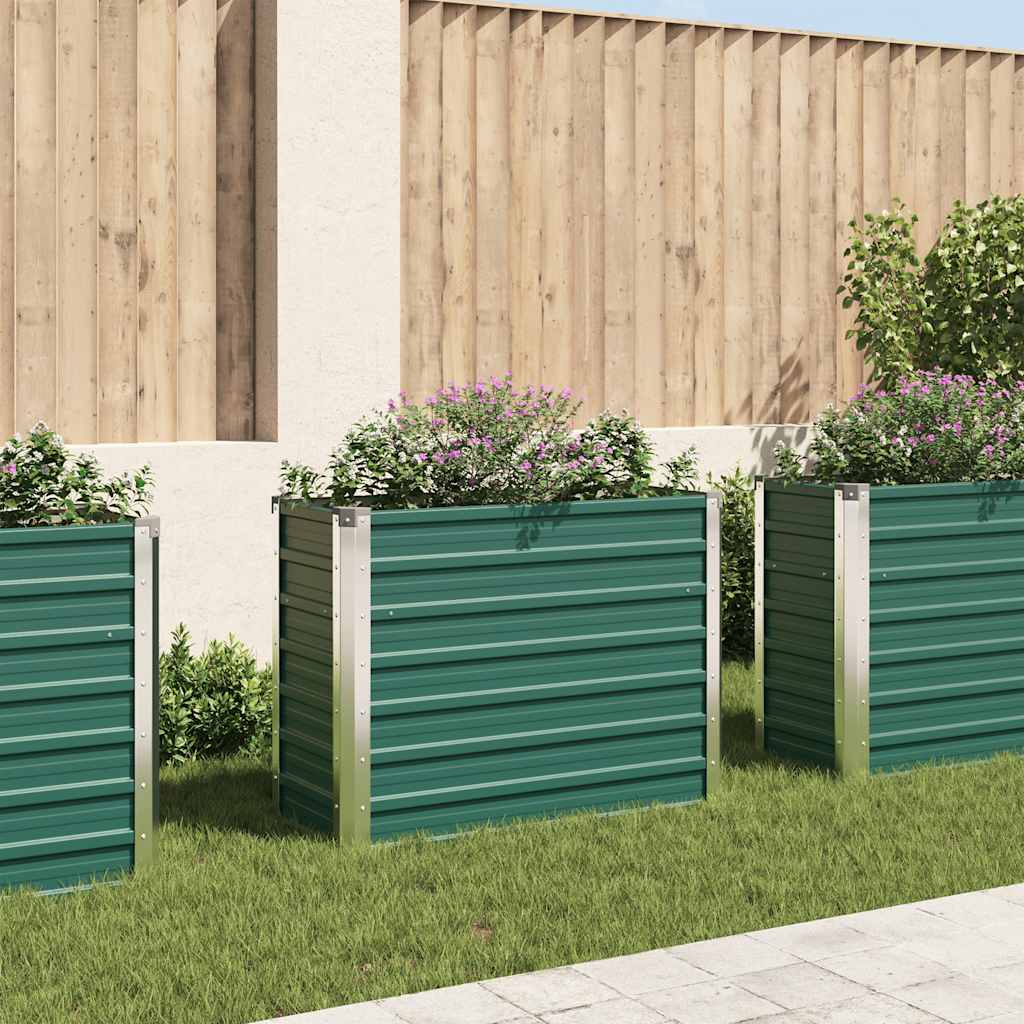 vidaXL Plantenbak verhoogd 240x80x77 cm gegalvaniseerd staal groen