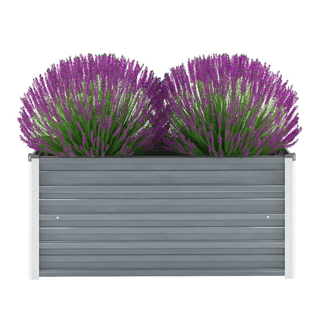 vidaXL Plantenbak verhoogd 160x80x77 cm gegalvaniseerd staal grijs