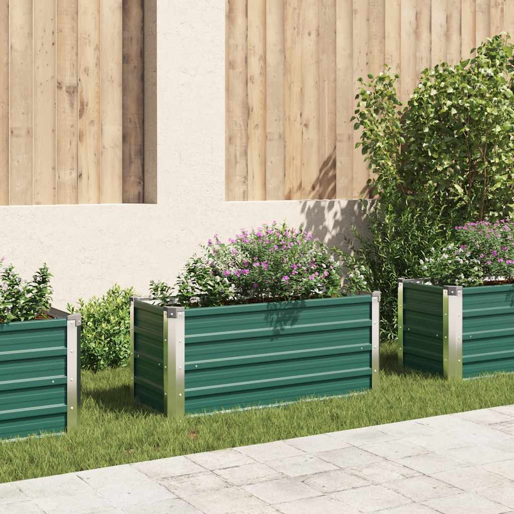 vidaXL Plantenbak verhoogd 240x80x77 cm gegalvaniseerd staal groen