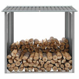 vidaXL Haardhoutschuur 172x91x154 cm gegalvaniseerd staal grijs