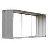 vidaXL Firewood Shed 330x92x153 cm Galvanized Steel Grey