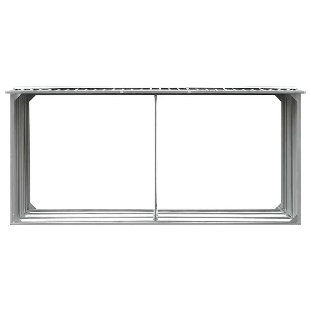 vidaXL Firewood Shed 330x92x153 cm Galvanized Steel Grey
