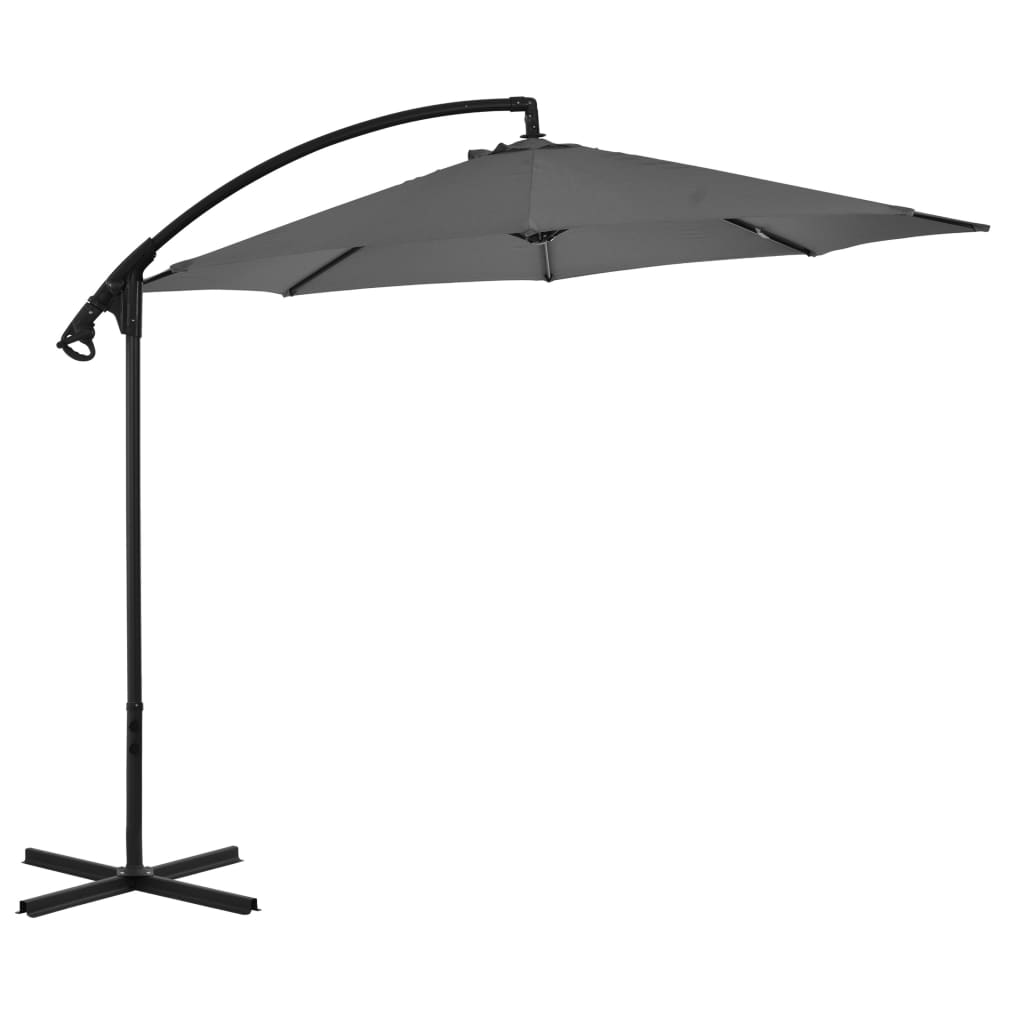 vidaXL Zweefparasol met stalen paal 300 cm terracottakleurig