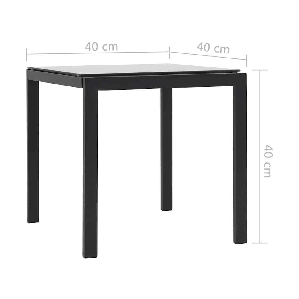 vidaXL Ligbedden 2 st met tafel poly rattan en textileen zwart