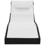 vidaXL Ligbedden 2 st met tafel poly rattan en textileen zwart