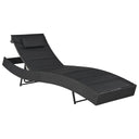 vidaXL Sun Lounger Poly Rattan and Textilene Brown