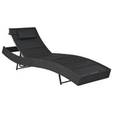 vidaXL Sun Lounger Poly Rattan and Textilene Brown
