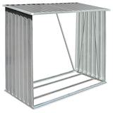 vidaXL Haardhoutschuur 163x83x154 cm gegalvaniseerd staal grijs