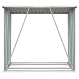 vidaXL Haardhoutschuur 163x83x154 cm gegalvaniseerd staal grijs