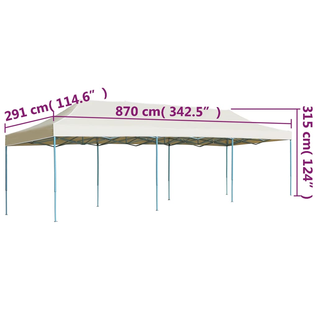 vidaXL Vouwtent pop-up 3x9 m crème