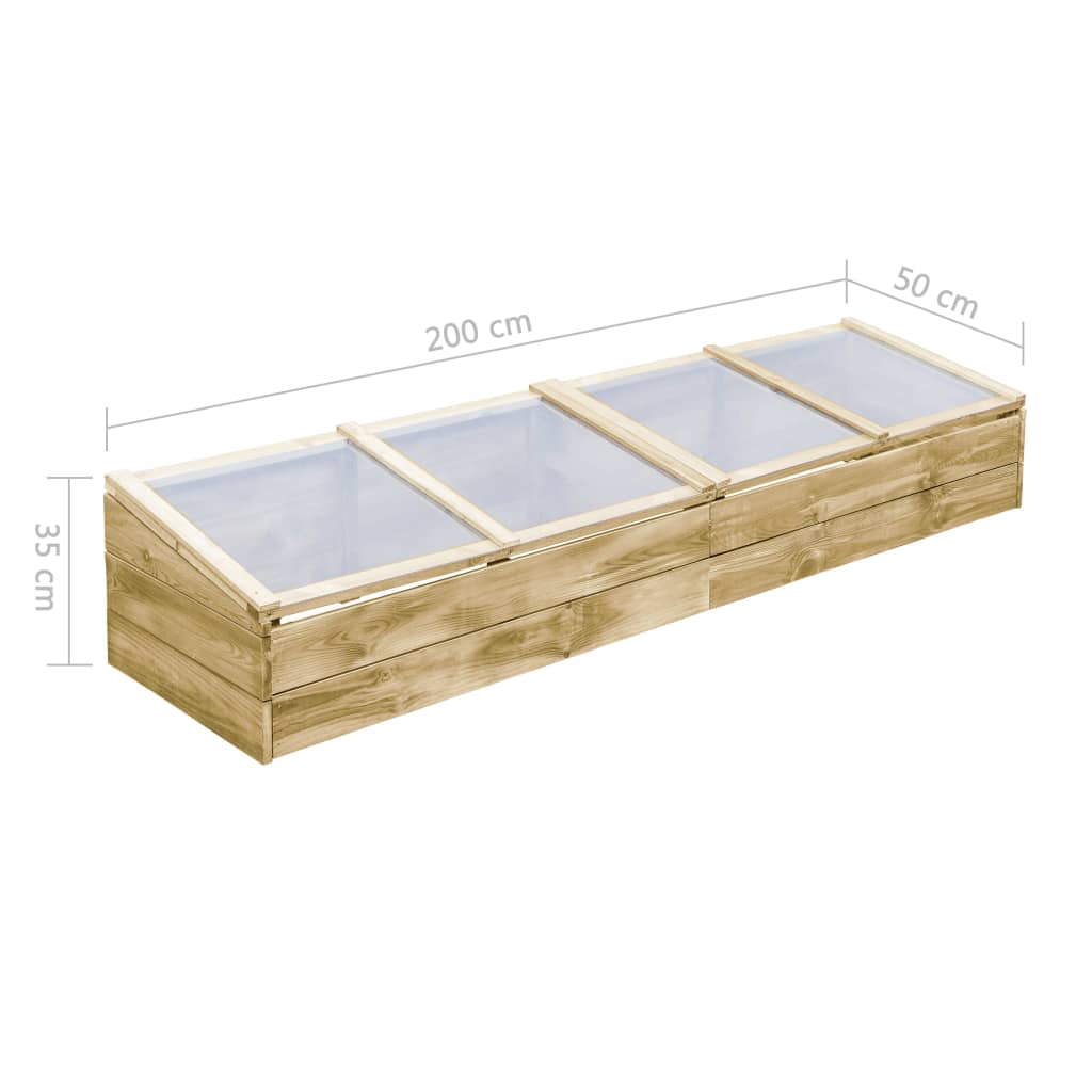 vidaXL Kas 200x50x35 cm geïmpregneerd grenenhout