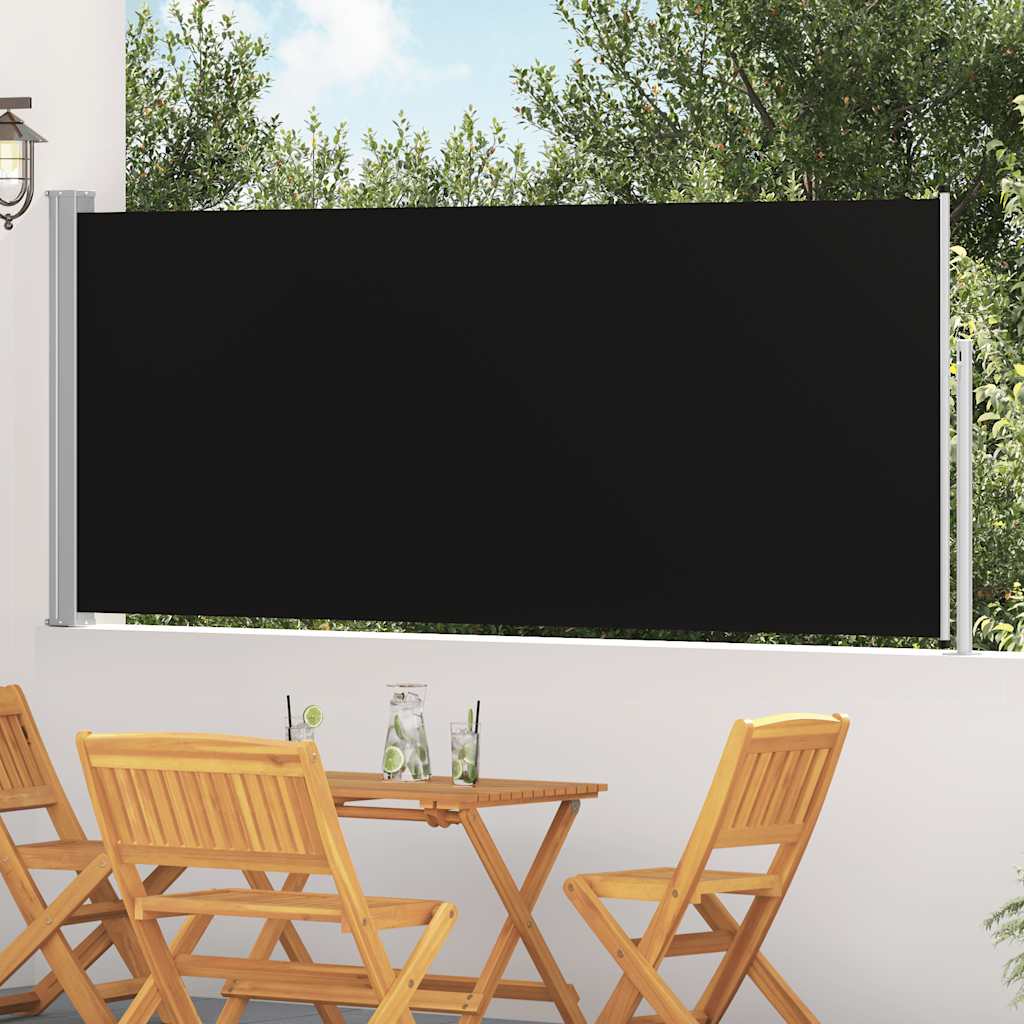 vidaXL Tuinscherm uittrekbaar 140x600 cm zwart