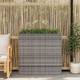 vidaXL Plantenbak verhoogd met 4 potten 2 st poly rattan grijs