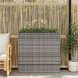 vidaXL Plantenbak verhoogd met 4 potten 2 st poly rattan grijs