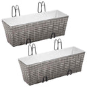 vidaXL Balkonplantenbakken 2 st 50 cm rattan zwart